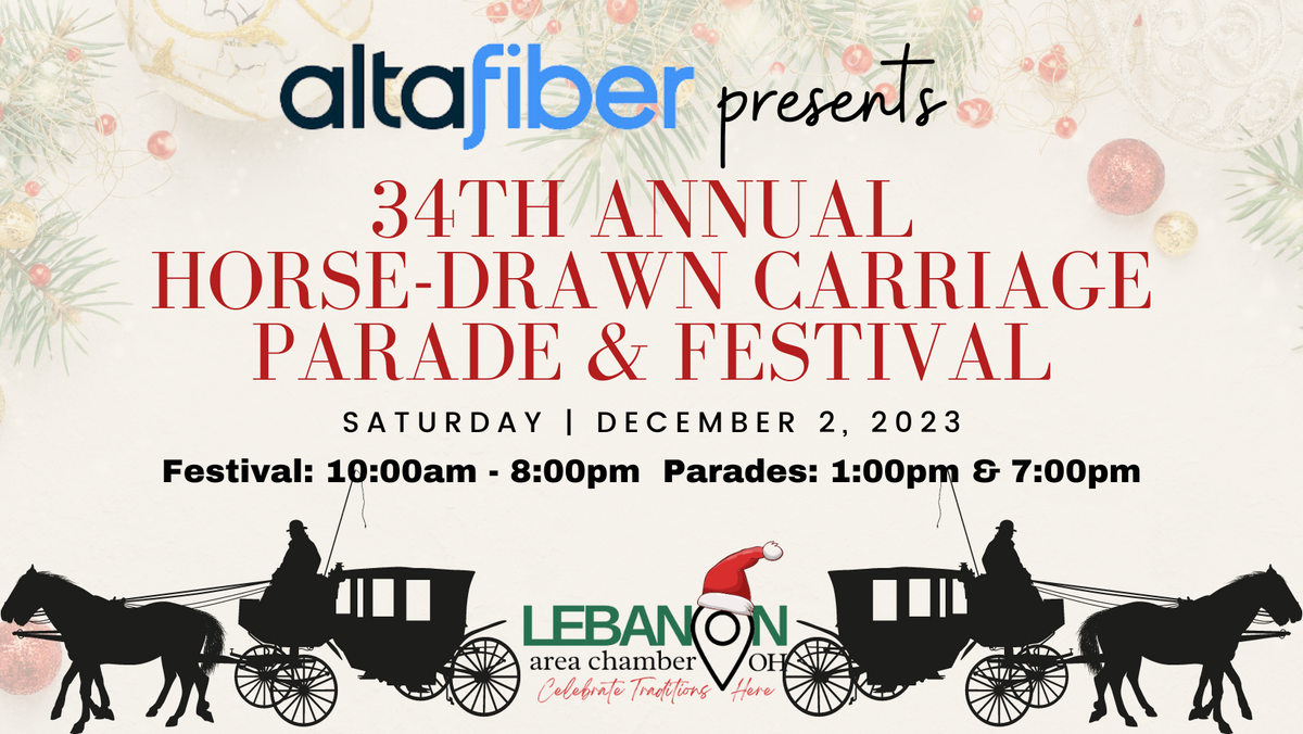 Lebanon 34th Annual Carriage Parade banner with sponsor logos